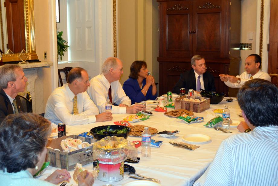 U.S. Senator Dick Durbin (D-IL) hosted members of the Illinois Congressional Delegation at the third bipartisan Illinois Congressional Delegation Luncheon of the 113th Congress.